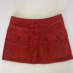Max & Co Active Gonna Jupe Falda Rock Mini Skirt Corduroy, Red Orange, EU40 US 6